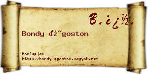 Bondy Ágoston névjegykártya